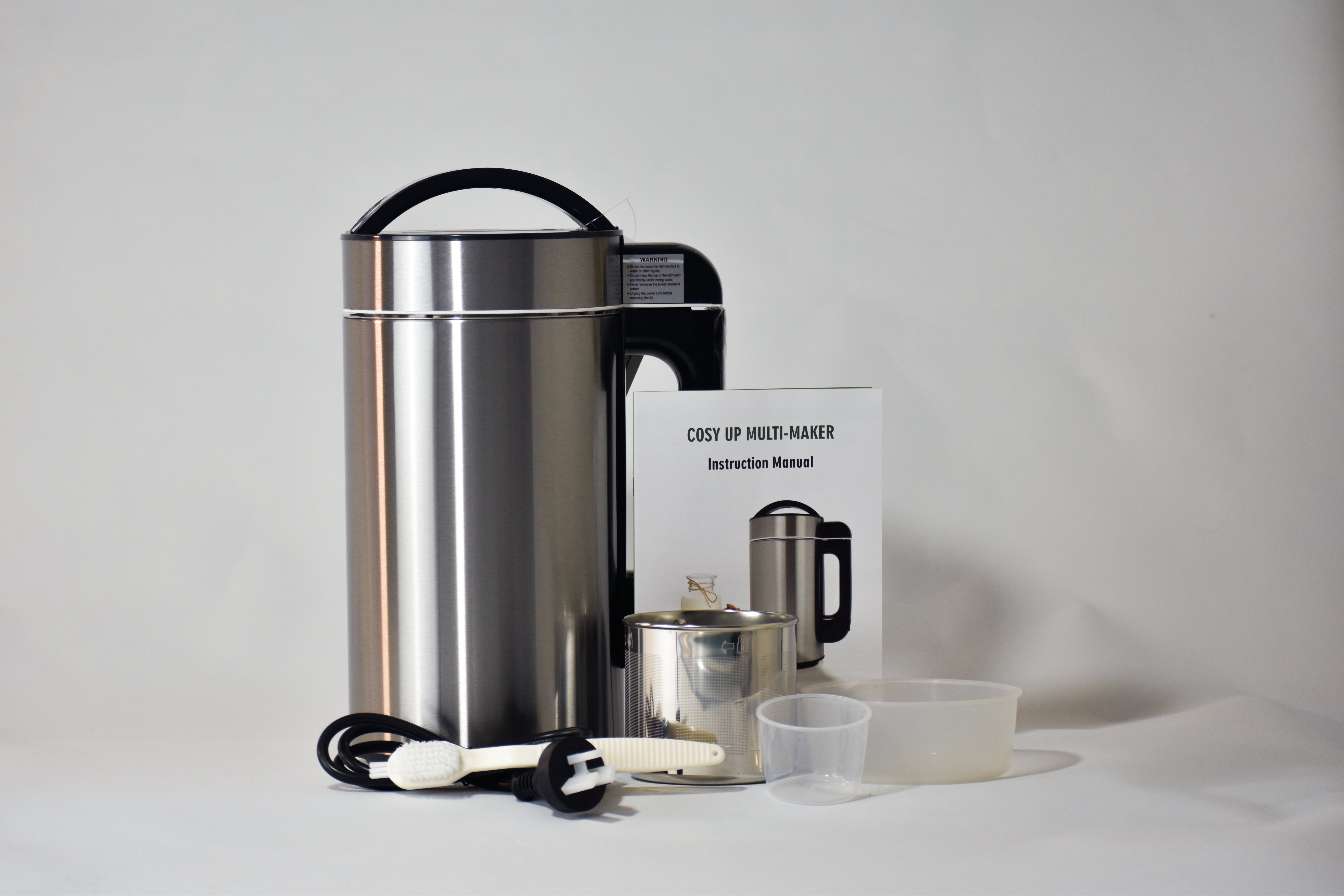 Cosy Up Multi-Maker - Make Nut, Grain and Seed Milk, Fruit and tea infusions in about 3 mins, Hot Soup and Hot milk in about 25 mins. In the comfort of your home, without the mess.